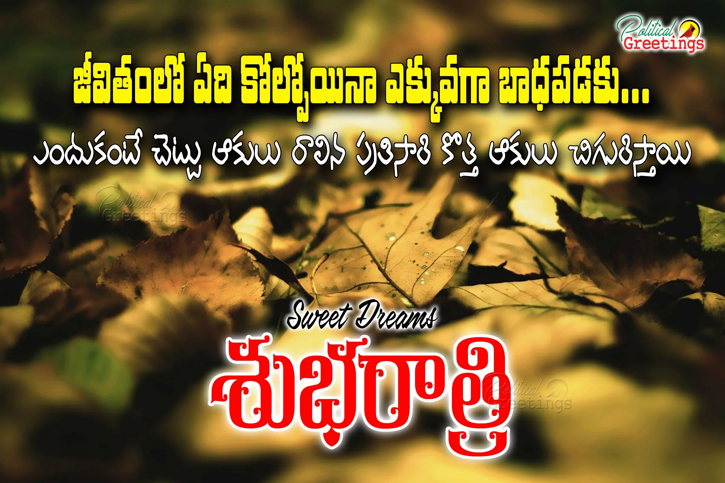 Subharaatri Inspirational Sayings messages in Telugu-Good night telugu quotes